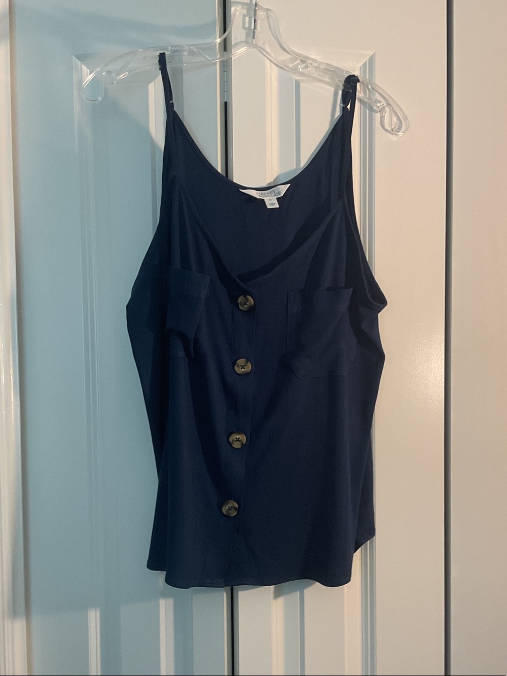 Market & Spruce Navy Button-Front Cami
